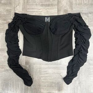 Windsor Black Corset Crop Top Size Small